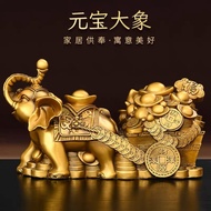 Brass Elephant Ruyi Elephant Cornucopia Elephant Home Shop Decoration Decoration Elephant Pull Cart 