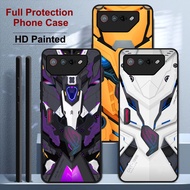 For ROG 7 Case For Asus ROG Phone 7 HD Painted Tempered Glass Fundas ROG7 Hard Phone Cover For Asus ROG 2 ROG 3 ROG 5 ROG 5S ROG 6 Fundas