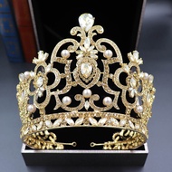 Baroque Big Miss World Crown Tiara Crystal Rhinestones Princess Queen Tiara Headpiece Accessories