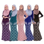 SALE 💥 Baju Kurung Kebaya Moden Azreena Sulam Dusty Pink Teal Green Purple Royal Blue Dark Brown