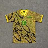 Men's Autumn Clothes.Sweat-Absorbent Breathable Comfortable 3D Printing Jersey Casual V-Neck T-Shirt