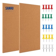 Cork Board Bulletin Board, Small Rectangular Pin Board for Wall, Self-Adhesive Cork Board for Office