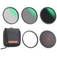 K&F Concept 49mm-82mm Magnetic Lens Filter Kit CPL+ND8+ND64+Magnetic Adapter Ring+Magnetic Lens Cap