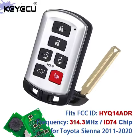 KEYECU 271451-5691 FCC ID: HYQ14ADR 314.3MHz ID74 Chip Keyless Entry 6 Button Remote Key Fob for Toy