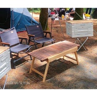 Camping table, teak wood folding sliding table, study table, portable table / camp folding table