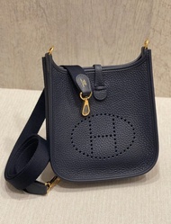 Hermes Mini Evelyne 2Z blue Nuit 午夜藍 金釦K刻