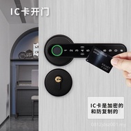 Bluetooth Lock Wooden Door Graffiti Through Handle Lock Fingerprint Lock Copper Lock Cylinder Indoor
