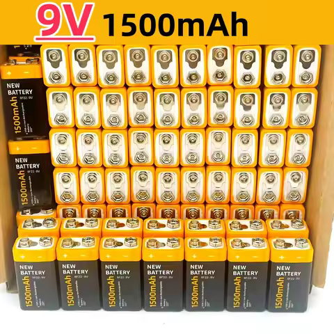 9V battery, used in microphones and other equipment, 1.5Ah, free Type-C charger for purchase of 4 or
