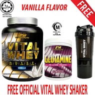 Vital Whey Isolate Halal 2kg/4.41lbs(Vanilla)+Glutamine Halal+Free Vital Shaker