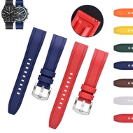 Dust Proof Fluororubber Strap for Rolex 20mm 22mm 24mm Quick Release Universal Replacement Silicone Watch Band for Huawei TPU Bracelet for Seiko