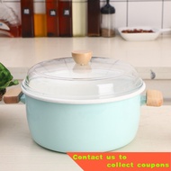 🇨🇳Oulijia Enamel Painted Porcelain Stew Emerald Enamel Steamer Cooking Pot Binaural Enamel Soup Pot Induction Cooker Uni
