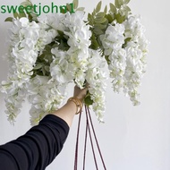 SWEETJOHN Wisteria Hanging Flowers, Exquisite 3 Branches Artificial Flower, Trailing Fake Flowers Vine Silk Flowers Durable Simulation Fake Flowers Wedding Backdrop