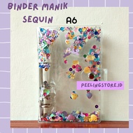 A6 6 Bead SEQUIN BINDER COVER Ring