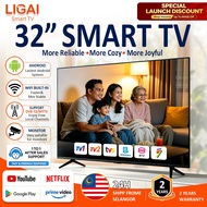 Television Smart TV 32inch LIGAI 2K 43/50/55inch DVB-T2 MYTV Netflix HDMI HD LED TV Android Murah