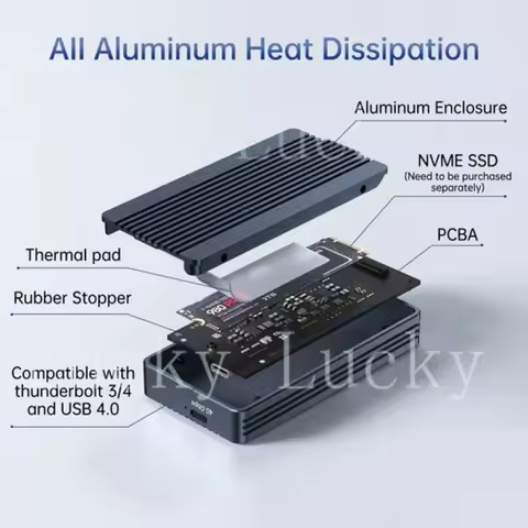 f for Acasis 40Gbps M.2 NVMe SSD Case for USB4/Thunderbolt 4 & 3 with Aluminum Heat