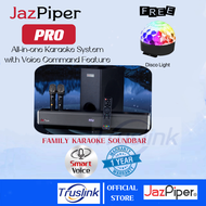 【SG Seller】1 Year Warranty JazPiper PRO HIGH PERFORMANCE KARAOKE SOUNDBAR Virtual Surround Sound System with Wireless Subwoofer and Voice Command Feature  Family Wireless Bluetooth Karaoke Sound Bar With Built-in Karaoke System Streaming Cloud Songs Kara