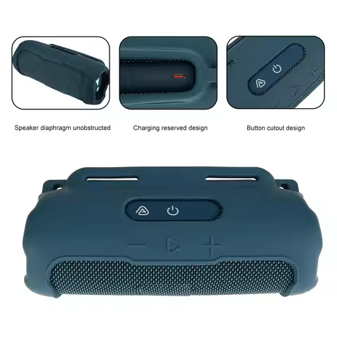 Silicone Case Portable Travel Soft Cover with Shoulder Strap Protective Sleeve Cover for JBL FLIP 7 