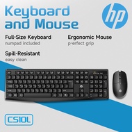 HP Wireless Keyboard & Mouse Combo | 104 Keys Spill-Resistant + Fade-Proof Keys | Ergonomic Mouse 3-
