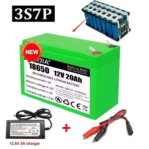 12V 20Ah 18650 rechargeable lithium battery pack 3S7P solar electric vehicle battery 12.6v 3A charge