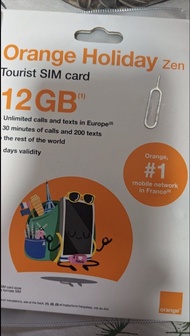 Orange Holiday Zen  歐洲上網卡 原生卡