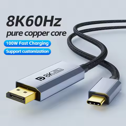 Type-C to DisplayPort 1.4 Cable 8K@60Hz 4K@144Hz With PD Charging USB-C to DP Conversion For Macbook