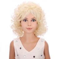 Long Curly Blonde Wig for Kids Girls Light Blonde Wig Shoulder Length Blonde Synthetic Wig with Wig 