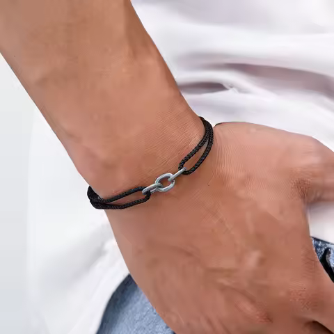 Noter New Retro Viking Chain Bracelet Men Minimalist 2mm Thin String Braclet Pulseria Hombre Leisure