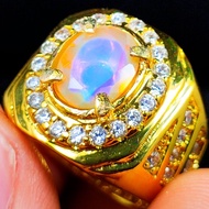 Men's RING AKIK GEMS BATU KALIMAYA CRYSTAL CUTTING TOP JARONG ORIGINAL NATURAL SILVER RING BANGKOK 9