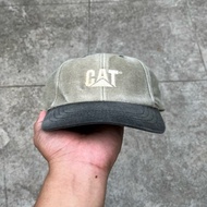 Caterpillar CAT Equipment Two Tone Canvas Embroidered Adjustable Cap Hat