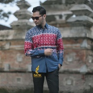 KEMEJA KATUN AMELIA Men's Long Sleeve Slim Fit Batik Shirt Original Ori Prabuseno Full Lining Jumbo 
