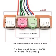Kabel Front Panel USB Dan Audio Jack 3.5mm Mic Sound Casing PC CPU