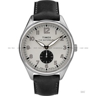 (SALES) TIMEX TW2R88900 Men's Analog Watch Waterbury Sub-Second Dial 42mm leather strap grey black *