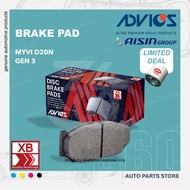 ADVICS Original Brake Pad Myvi D20N 2018 Gen 3 Brek Perodua Daihatsu 04465-BZ230 04465-20R01