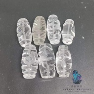 白水晶雕刻天珠 Clear Quartz "Tianzhu" DZI Beads to DIY (1PC) (Random) S字勾<Manik Dzi untuk DIY>