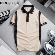 Áo thun polo nam GEN ALPHA vải cá sấu phối vai tay polo nam viền cổ mẫu phối basic GEN565