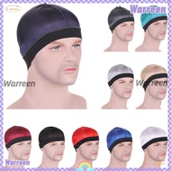 WARREEN Men Durag Hats, Solid Color Breathable Wave Caps,  Elastic Multicolor Polyester Multicolor D