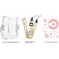 Túi Đựng Ảnh Instax Mini 11 Hộp Đựng Trong Suốt Hộp Đựng Pha Lê Bộ Ba Miếng Dán Dây Đeo