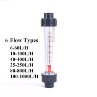 1pc Plastic Flow Meter 6-60L/H 10-100L/H 25-250L/H 100-1000LH Liquid Water Flow Meter Rotameter