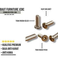 (10PCS) Furniture Bolts M4 x 10 JCBC Bolts M4 x 10 Furniture Bolts 4mm x 10mm SS304 ANTI-Rust L Bolt