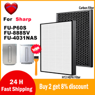 For Sharp FU-888SV Replacement Air Purifier HEPA & Deodorizing Filter For FU-P60S FU-888SV FU-4031NA