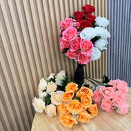 RT-B18 7-Headed Rose Bouquet Artificial Flowers Home Decoration Wedding Fake Leaves