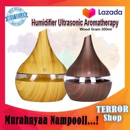 BISA COD - Aroma Diffuser Ultrasonic Air Humidifier Aromatherapy Wood Grain 300ml - Humi k-h98