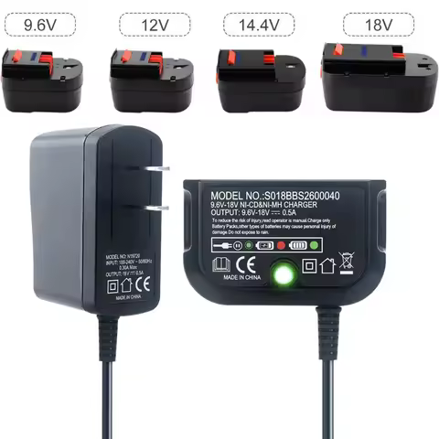 Ni-CD Ni-MH Battery Charger For Black & Decker 9.6V-18V Replacement A12 A12-X HPB18 HPB14 HPB12 HPB9