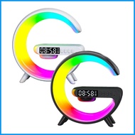 Wireless Speaker Night Light G Shape LED Wireless Charging Speaker Timer Alarm Clock Color Changing Wireless Table hjusg