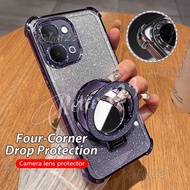 For Vivo Y31d Y500i 2026 Plating Glitter Mirror Holder Silicone Shockproof Case For Vivo Y31d 4G Viv