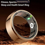 BEAUTYSTARTING R02 Smart Ring Stainless Steel IP68 Waterproof Health Tracker Heart Rate Blood Oxygen