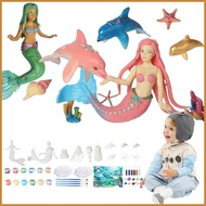 Kids Craft Painting Figures Mermaid Statue Paint Kids Art Supplies Sea Animal Statue Paint Kids Art 