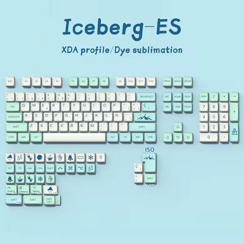 Spanish ES PBT Keycaps XDA Profile Shimmer Iceberg Marshmallow Matcha Keycap For GMK67 Mechanical Ke