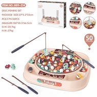 Fishing game playset for kids 45/24 fish rotating plate interaction toys with songs music. Early lea