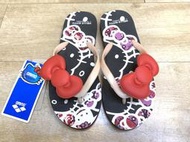 US5 Arena  海灘鞋-Hello Kitty 蝴蝶結拖鞋 黑/粉 原價980 超低特價490